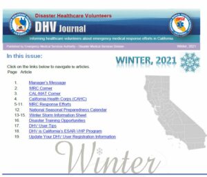 DHV Journal - Winter 2021 Front Page