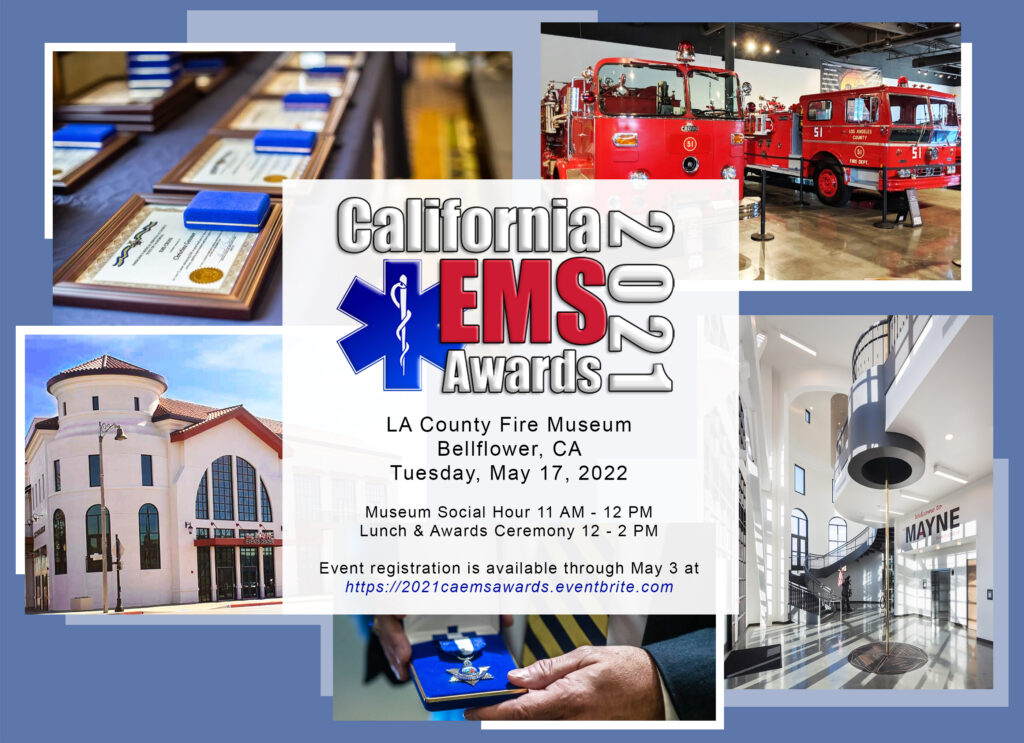 California EMS Awards with time, date, and location